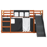 Bunk Bed without Mattress with Slide White and Black 90x200 cm 3284113