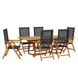 Garden Dining Set Black 3281730