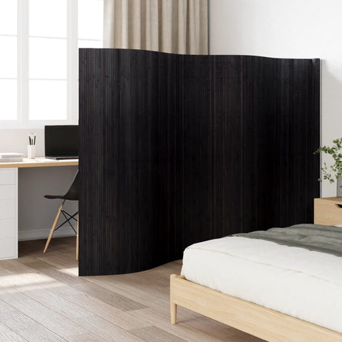 ZNTS Room Divider Black 165x400 cm Bamboo 376997
