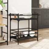 Kitchen Trolley Black 82x40x78.5 cm Engineered Wood 842361