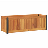 Garden Planter 80x30x27.5 cm Solid Wood Acacia and Steel 367614