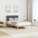 Bed frame Brown and dark grey 135 x 190 cm Solid pine wood 878760