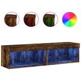 TV Cabinets with LED Lights 2 pcs Smoked Oak 60x30x30 cm 837136