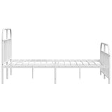 Metal Bed Frame without Mattress with Footboard White 160x200cm 353705