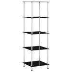 5-Tier Shelf Black 40x40x130 cm Tempered Glass 249511