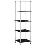 5-Tier Shelf Black 40x40x130 cm Tempered Glass 249511