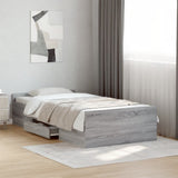 Bed Frame Grey Sonoma Engineered Wood 75 x 190 cm Small Single 3280354
