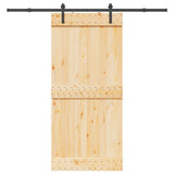 Sliding Door with Hardware Set 95x210 cm Solid Wood Pine 3332662