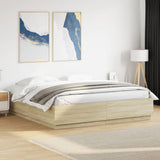 Bed Frame without Mattress Sonoma Oak 180x200 cm Super King 3209683