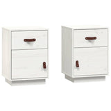 Bedside Cabinets 2 pcs White 40x34x55 cm Solid Wood Pine 818308