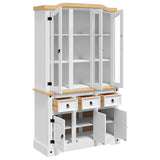 Highboard Corona White 112x43x196 cm Solid Wood Mexican Pine 355086
