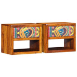 Bedside Cabinet 2 pcs Brown 40 x 35 x 35 cm Solid Acacia Wood 4016516