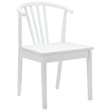 Dining Chair 2 pcs White Solid Rubberwood 42020399