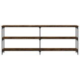 Console Table Smoked Oak 200x29x75 cm Engineered Wood 834112