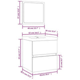Bathroom Sink Cabinet with Basin and Mirror Grey Sonoma 3114177