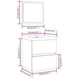 Bathroom Sink Cabinet with Basin and Mirror Concrete Grey 3114174