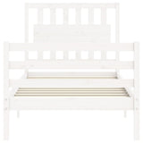 Bed Frame without Mattress White 90x200 cm Solid Wood 3194297