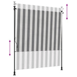 Outdoor Roller Blind Anthracite and White 150 x 270 cm 42037139