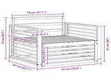 Outdoor Sofa Solid Acacia Wood White 3439146