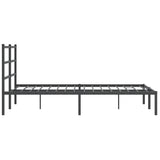 Metal Bed Frame without Mattress with Headboard Black 140x190cm 355365
