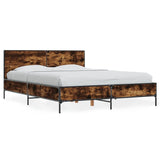 Bed Frame without Mattress Smoked Oak 140x190 cm 3280034