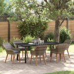 Garden Dining Set with Cushion 7 pcs Grey Poly Rattan 3261689