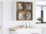 Wall Glass Cabinet LUCCA 2 pcs Old Wood 60 x 31 x 40 cm 884982