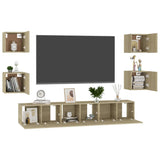 7 Piece TV Cabinet Set Sonoma Oak Engineered Wood 3078976