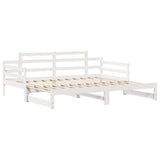 Daybed with Trundle and Drawers without Mattress White 90x190 cm Single 3302242