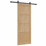 Sliding Door Manual Natural and black 78 x 202 cm 3333274