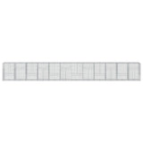 Gabion Basket with Cover 1200x100x150 cm Galvanised Iron 3295224