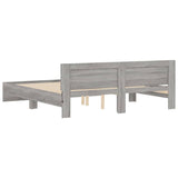 Bed Frame Grey Sonoma Engineered wood, Plywood slats 200 x 200 cm 3207586