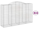 Arched Gabion Baskets 4 pcs 200x50x160/180 cm Galvanised Iron 3146385