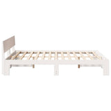 Bed Frame with Headboard White 140 x 200 cm Solid Pine Wood 872651