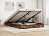 Ottoman Bed Frame Smoked Oak 203 x 120 x 25 cm Engineered Wood 3409241