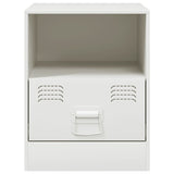 ZNTS Bedside Cabinet White 34.5x39x44 cm Steel 841761