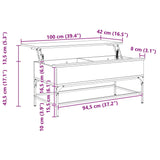 Coffee Table Black 100x50x45 cm Engineered Wood and Metal 845396