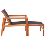Garden Chair Natural wood colour, Black Solid eucalyptus wood 48702