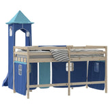 Curtains for Loft Bed with Tower Blue Polyester 835923