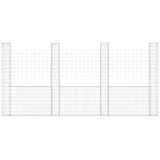 U-shape Gabion Basket with 5 Posts Iron 500x20x200 cm 151292