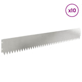 Lawn Edging 10 pcs 103 x 15 cm Steel Silver 8008362