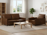 Sofa Set 2 pcs Brown Faux Suede Fabric 3433118