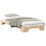 Bed Frame Brown 100 x 210 cm Solid Pine Wood 872896