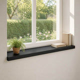 Window Sills 2 pcs Black 90 x 30 x 2 cm Solid Beech Wood 42048353