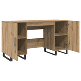 Desk with Shelf Artisan oak 140 x 50 x 75 cm Engineered wood 879529