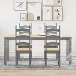 ZNTS 5 Piece Dining Set Panama Grey Solid Wood Pine 3345210