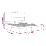 Bed Frame without Mattress Black 200x200 cm Solid Wood Pine 3104827