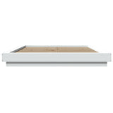 Bed Frame with LED Lights without Mattress White 160x200cm 3281084