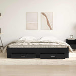 Bed Frame with Drawers Black oak 180 x 200 cm Engineered wood 3333962