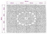 Mosaic Tiles Sunflower Pattern Multicolour 120 x 120 cm Marble 42033520